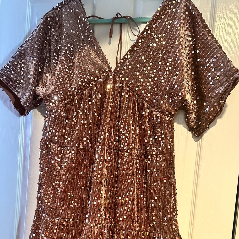 Sequin cords/velour dress